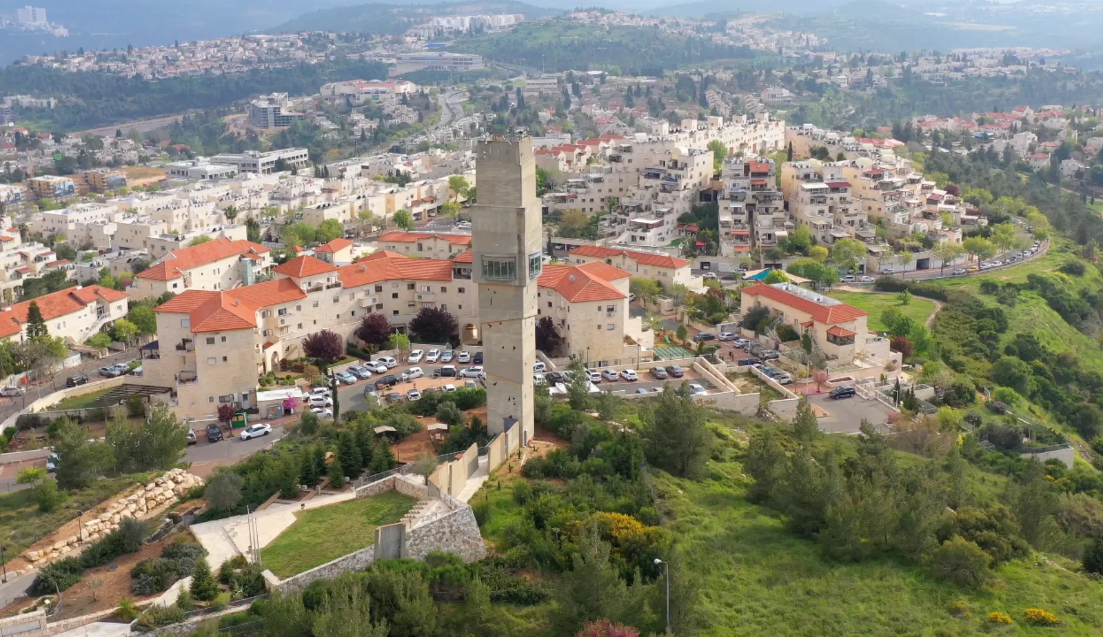 A drone view of Mevaseret Zion.